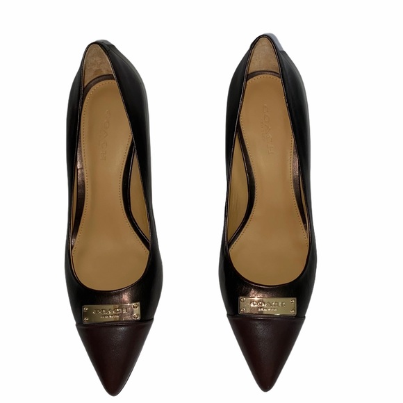 Coach Leather Zan Mat Calf Pump Shoes size 5B - Picture 4 of 13